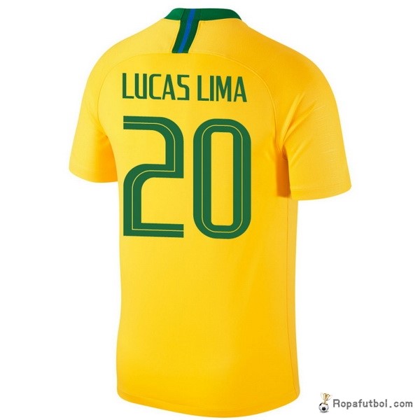 Camiseta Brasil Replica Primera Ropa Lucaslima 2018 Amarillo